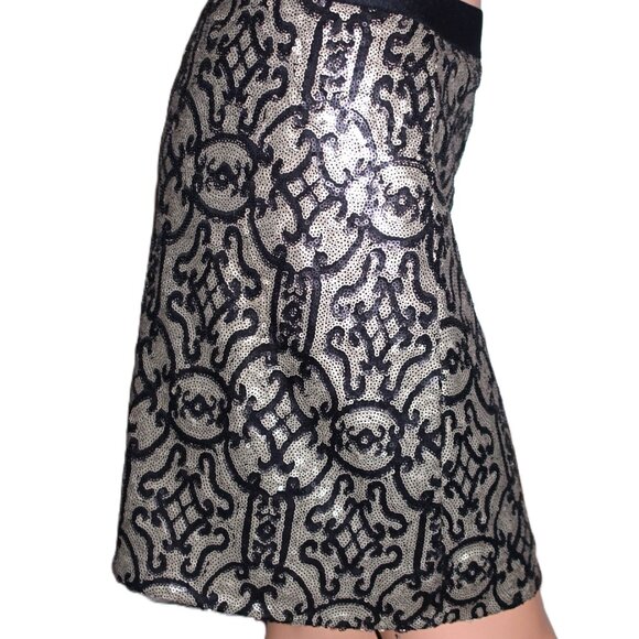 Max Studio Gold Black Sequin Skirt XS - Picture 6 of 7
